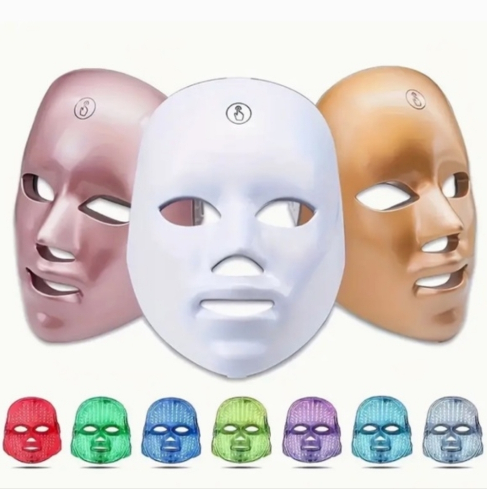 White LED Face Mask With 7 Light Setting NIB - Picture 2 of 2